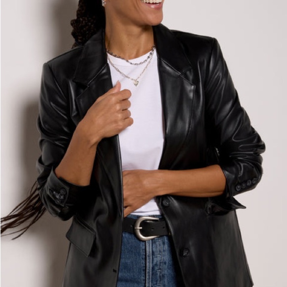 Evereve Black Leather Women's Jacket